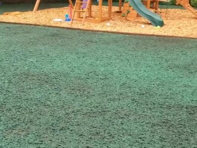 Fresh hydroseed applied near children